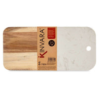 Cutting board White Marble Acacia 18 x 1,5 x 38 cm (8 Units)