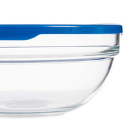 Round Lunch Box with Lid Chefs Blue 1,135 L 17,2 x 7,6 x 17,2 cm (4 Units)