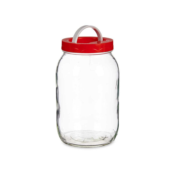 Jar Lid with handle Red polypropylene 2 L 12 x 21 x 12 cm (6 Units)