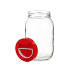 Jar Lid with handle Red polypropylene 2 L 12 x 21 x 12 cm (6 Units)