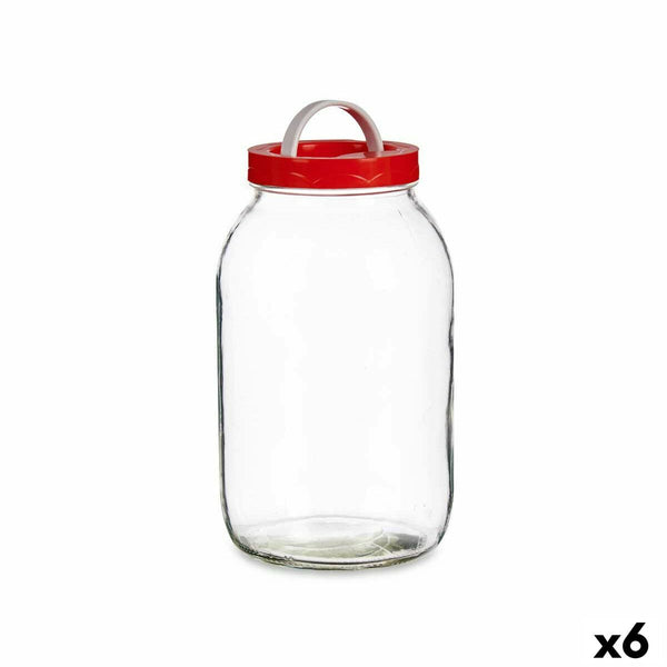 Jar Lid with handle Red polypropylene 3 L 13 x 24,3 x 13 cm (6 Units)