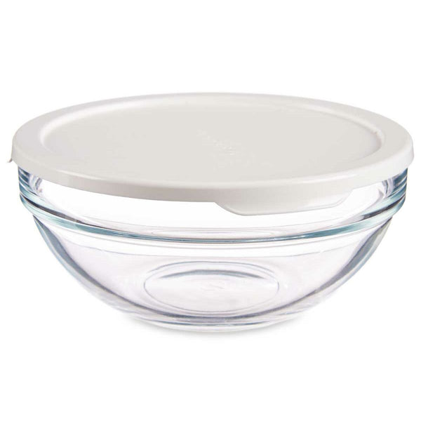 Round Lunch Box with Lid Chefs White 595 ml 14 x 6,3 x 14 cm (6 Units)