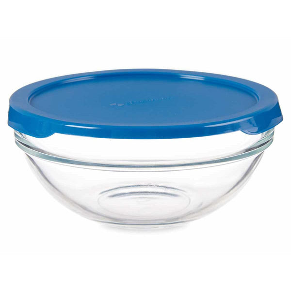 Round Lunch Box with Lid Chefs Blue 595 ml 14 x 6,3 x 14 cm (6 Units)