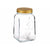 Jar Homemade Transparent Golden Metal Glass 1 L 9,8 x 17 x 9,8 cm (12 Units)