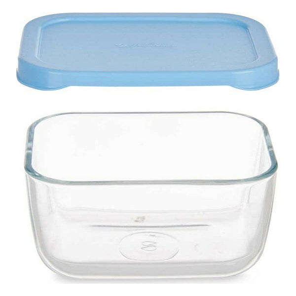 Lunch box Snow 420 ml Blue Transparent Glass Polyethylene (12 Units)