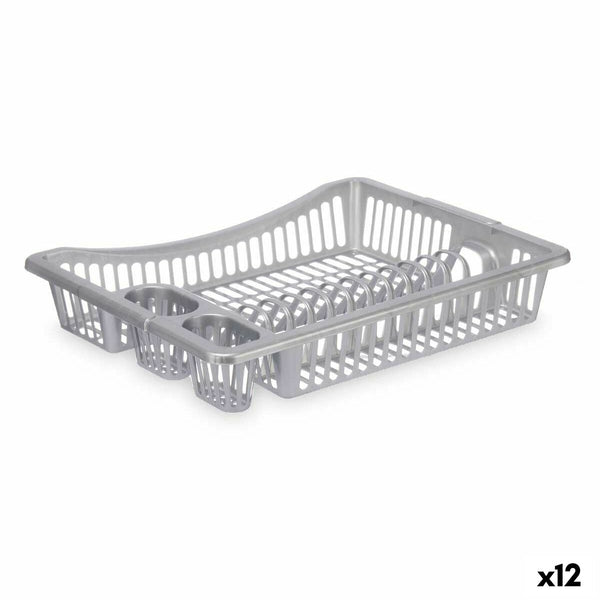 Égouttoir pour Évier Argenté Plastique 46 x 8 x 36 cm (12 Unités)