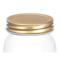 Jar Transparent Golden Metal Glass 500 ml 8 x 13 x 8 cm (24 Units)