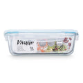 Lunch box Transparent Silicone Borosilicate Glass 1 L 22 x 7 x 16,5 cm (12 Units)