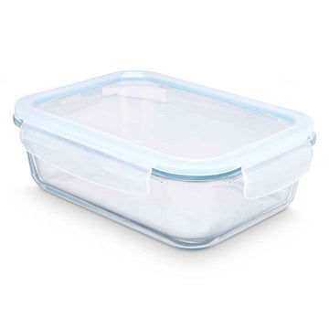 Lunch box Transparent Silicone Borosilicate Glass 1,5 L 24,5 x 7,6 x 19 cm (12 Units)