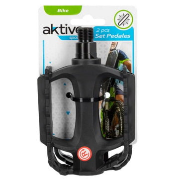 Pedals Aktive 11 x 3 x 8 cm Bicycle 2 Pieces Black 24 Units