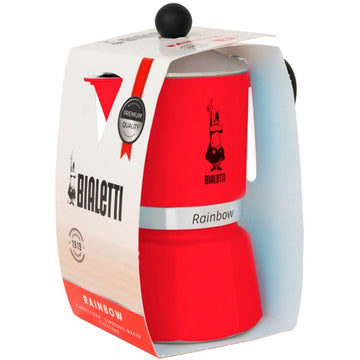 Italian Coffee Pot Bialetti Rainbow Red Aluminium 60 ml