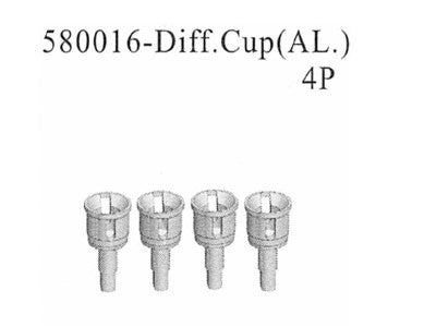 580016 Differentialmitnehmer Aluminium 4 Stück