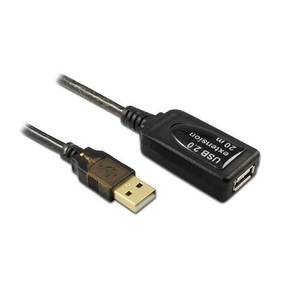 20M Usb Am Af Active Extension Cable Black