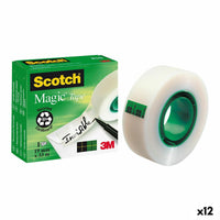 Ruban adhésif Scotch Magic Transparent Blanc 19 mm x 33 m (12 Unités)