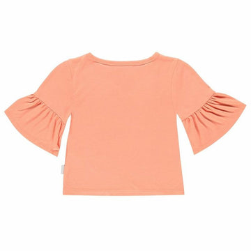 Child's Short Sleeve T-Shirt Converse  Ruffle  Salmon