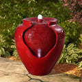 Peaktop Outdoor Décor Garden Red LED Water Pump Fountain Water Feature