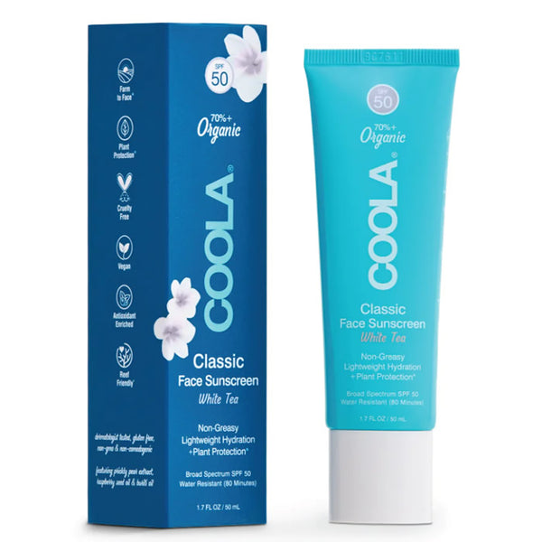 "Coola Classic Face Organic Sunscreen Lotion White Tea Spf50 50ml"