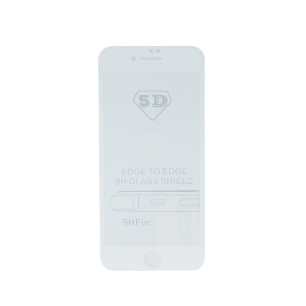 Tempered glass 5D for iPhone 7 Plus / 8 Plus white frame