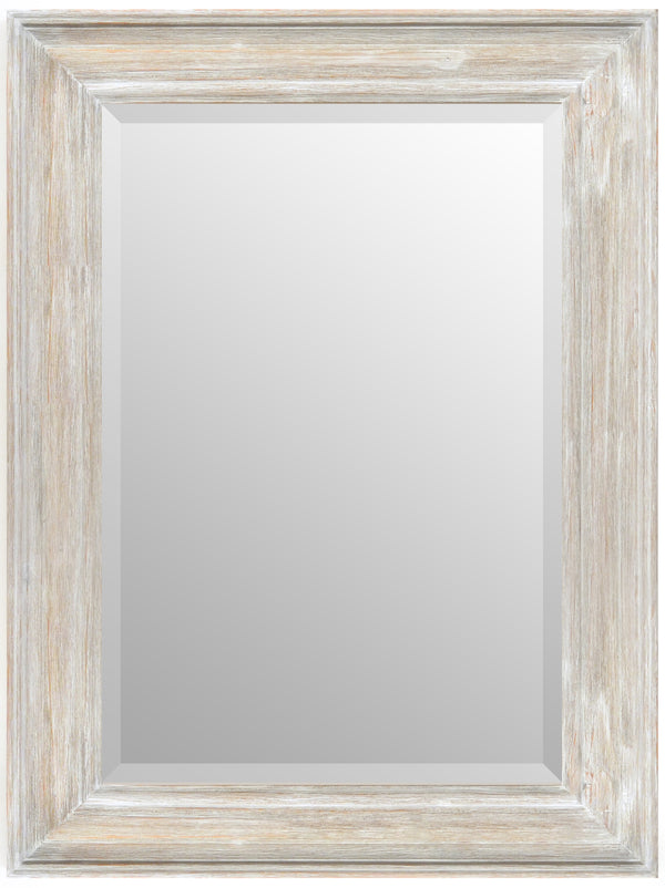 Misty Woods Mirror 24x36 Distressed White Wash