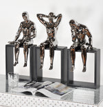 Mirrored Chrome Modern Men Set of 3 on Bases