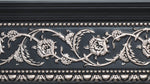 Silver Floral and Black Crown Moulding 94 Inch