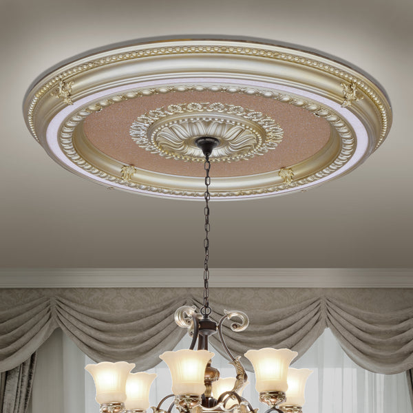 Rose Gold  Round Chandelier Ceiling Medallion 47in