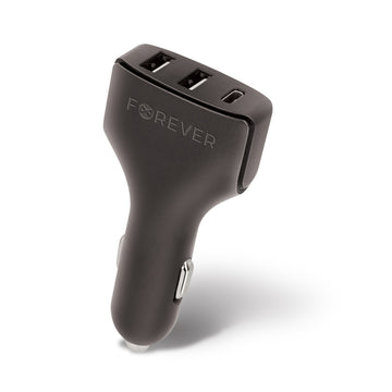 Forever CC-05 car charger 2x USB 1x USB-C 4.8A black