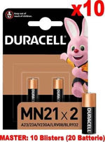 (10 Confezioni) Duracell Spec. Batterie 2pz MN21 A23/23A/V23GA/LRV08/8LR932