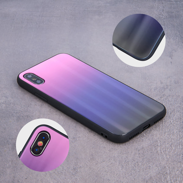 Aurora Glass case for Xiaomi Redmi 9T / Poco M3 pink- black