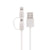 Setty 2in1 cable USB - Lightning + microUSB white nylon