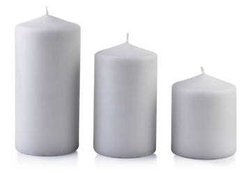 Swieca CLASSIC CANDLES Walec sredni 8xh14cm szara