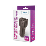 Setty car charger 1x USB 1x USB-C 2,4A black