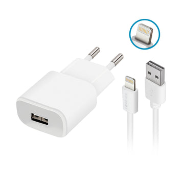 Forever TC-01 charger 1x USB 1A white + Lightning cable