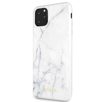 Guess case for iPhone 11 Pro Max GUHCN65HYMAWH white hard case Marble