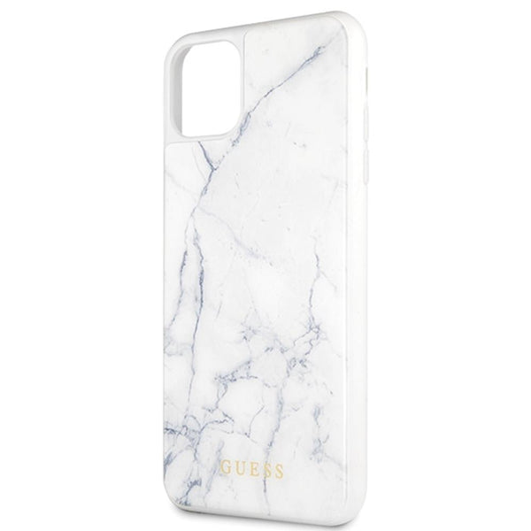 Guess case for iPhone 11 Pro Max GUHCN65HYMAWH white hard case Marble