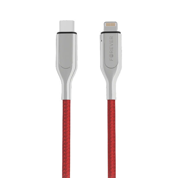 Forever Core Utra Fast MFI PD cable USB-C - Lightning 1,5 m 2,4A red