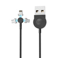 Forever Core 3in1 magnetic cable USB - Lightning + USB-C + microUSB 1,0 m 2,5A black