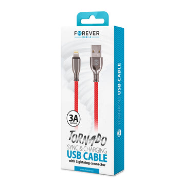 Forever Tornado cable USB - Lightning 1,0 m 3A red