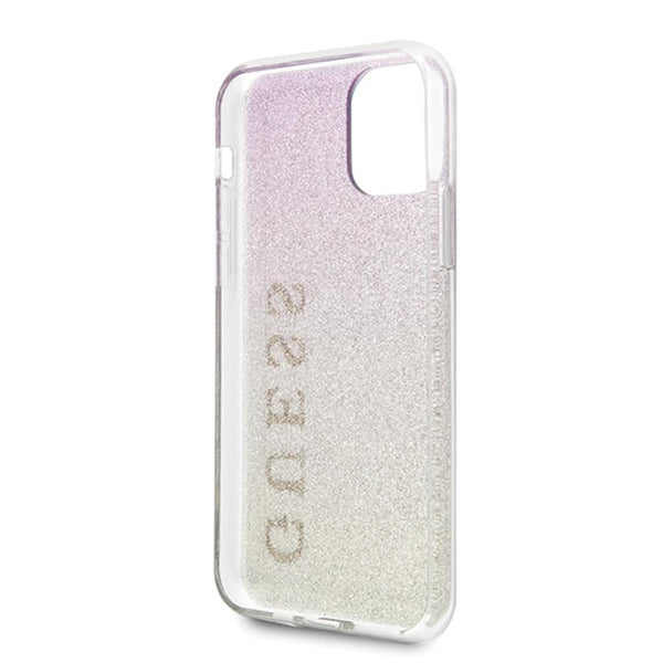 Guess case for iPhone 11 Pro GUHCN58PCUGLGPI rose gold hard case Glitter Gradient