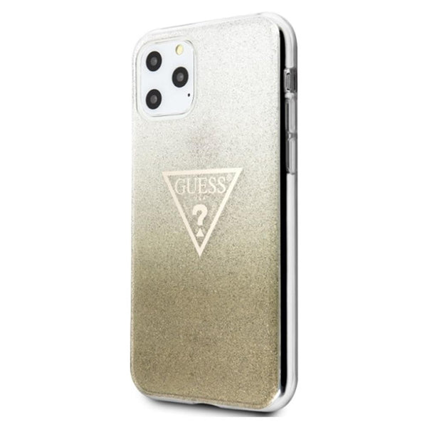 Guess case for iPhone 11 Pro Max GUHCN65SGTLGO gold hard case Glitter Triangle