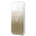 Guess case for iPhone 11 Pro Max GUHCN65SGTLGO gold hard case Glitter Triangle