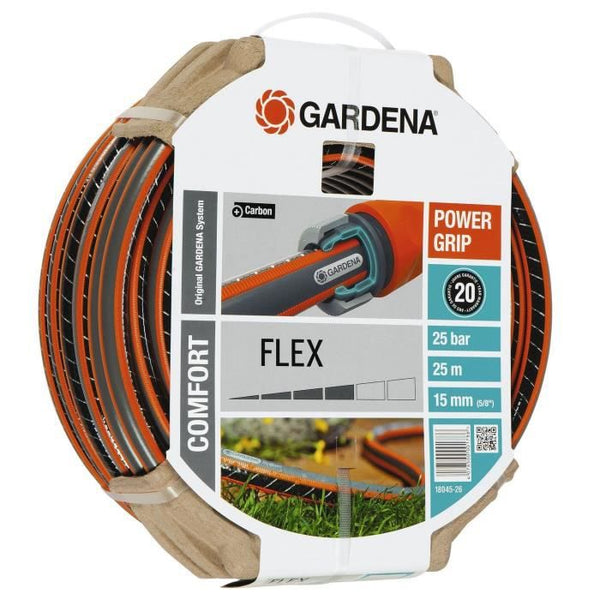 GARDENA Tuyau d'arrosage Comfort FLEX – Longueur 25m – Ø15mm – Anti noeud et indéformable – Garantie 20 ans (18045-26)