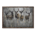 Large Curious Stag Painting on Cement Board with Frame