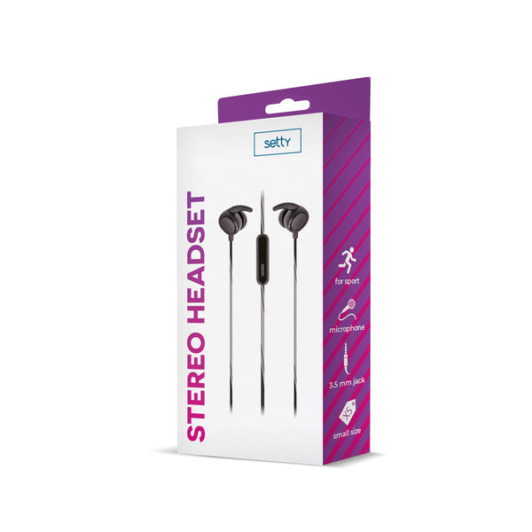 Setty wired earphones Sport black