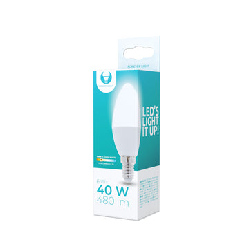 LED bulb E14 C37 6W 230V 3000K 480lm Forever Light