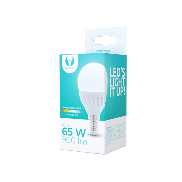 LED bulb E14 G45 10W 230V 3000K 900lm ceramic Forever Light