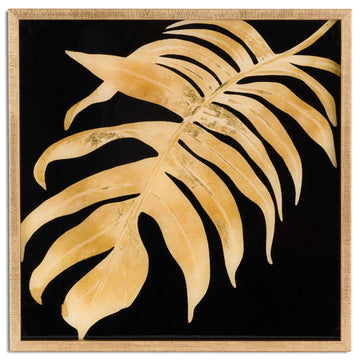 Metallic Leaf Glass Image In Gold Frame