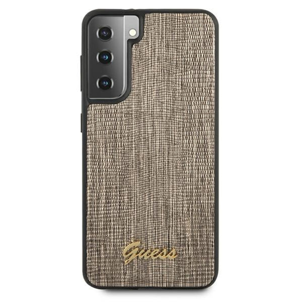 Guess case for Samsung Galaxy S21 Plus GUHCS21MPCUMLLIGO gold hard case Lizard Collection