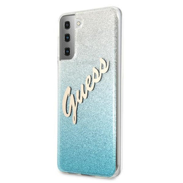 Guess case for Samsung Galaxy S21 Ultra GUHCS21LPCUGLSBL blue hard case Glitter Vintage Logo