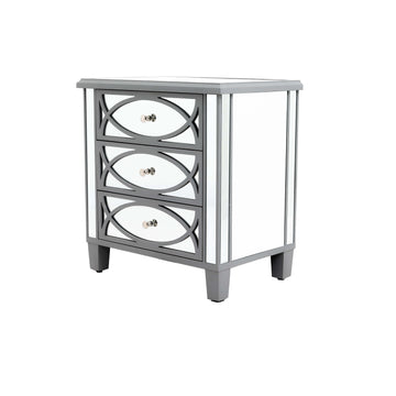 Paloma Collection Mirrored Three Drawer Bedside